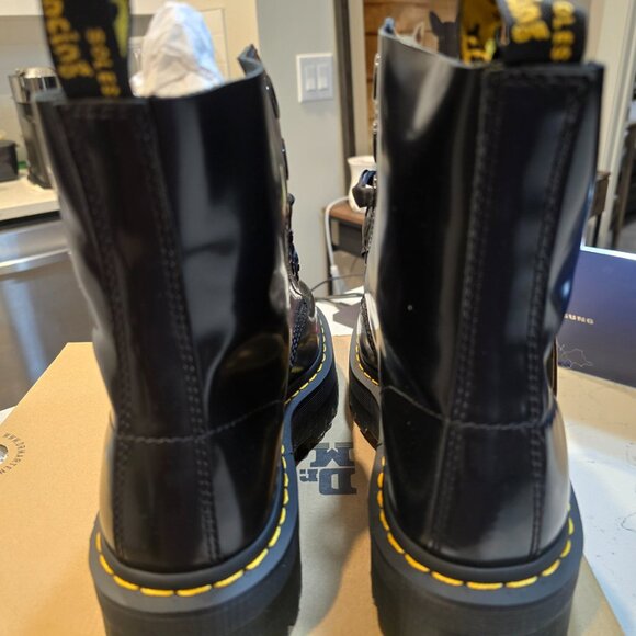 DR. MARTENS MOLLY Leather Platform Boots BLACK BUTTERO Women’s SIZE 10 NEW - Picture 6 of 16